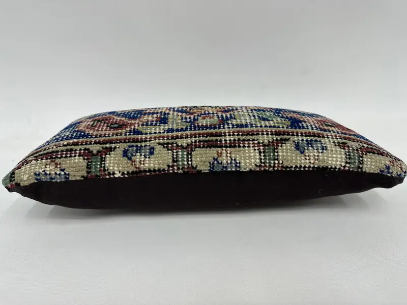 Floor Pillow, Vintage Pillow, 8x16 Blue Pillow, Square Throw Pillow Sham, Home Decor Pillow, Bolster Cushion, Cushion Cover, Throw Kilim Pillow - 5