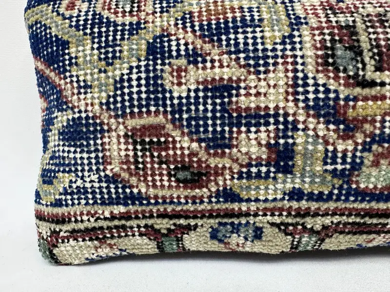 Floor Pillow, Vintage Pillow, 8x16 Blue Pillow, Square Throw Pillow Sham, Home Decor Pillow, Bolster Cushion, Cushion Cover, Throw Kilim Pillow - 2