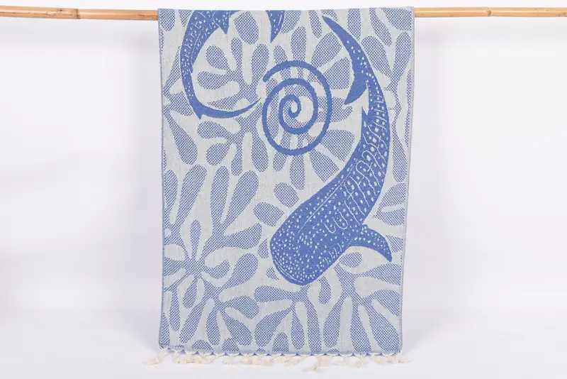 Best Friend Gift Ideas, Small Bath Towels, Personalized Kitchen Towel, Gym Towel, Bulk Order Towel, 40x18 Cotton Whale Design Towel, Wedding Favors - 1