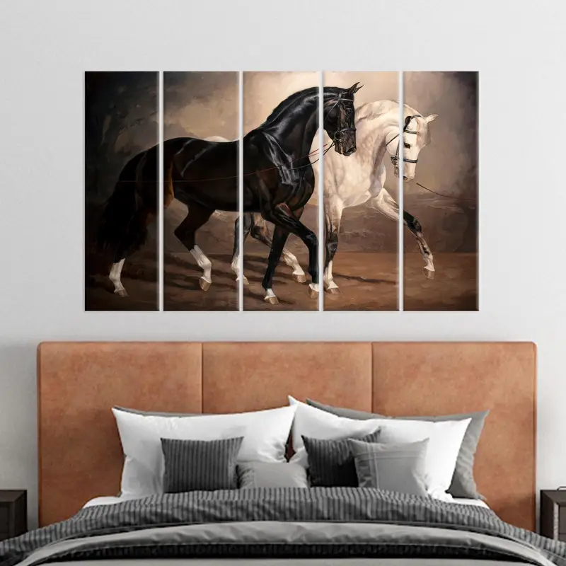 Horse Canvas Art, Horse Lover Gift, Love Art Decor, Valentines Day Gift, Canvas Wall Art, Modern Art Decor, Wall Art Decor,Canvas Art, - 1