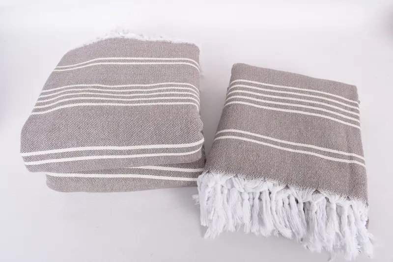 96x70 Cotton Striped Towel, Turkish Tablecloth, Bridal Shower Gift, Personalized Wedding Gift For Couple, Woven Throw Blanket, Personalized Blanket - 7