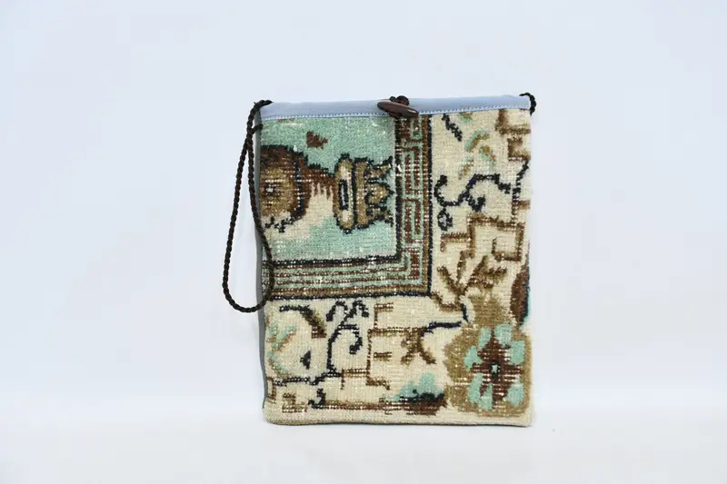 Verstellbarer Riemen, Kelim-Umhängetasche aus Wolle mit Vintage-Motiv
