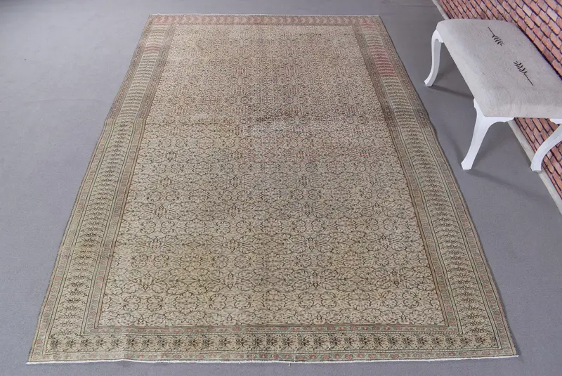 Teppich in Grün und Orange, 0,5 x 9,5 Fuß, schickes Karodesign