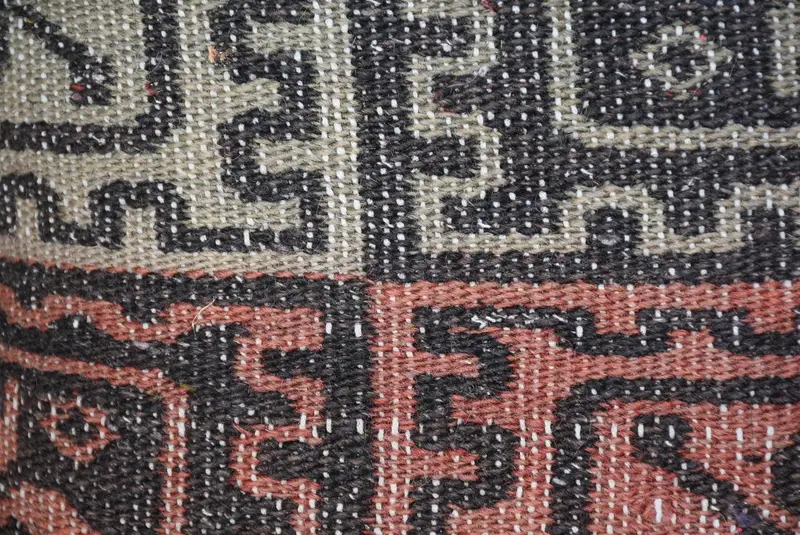Kilim Cushion Sham, Authentic Pillow, Crochet Pattern Cushion Case, Antique Pillows, Ethnical Kilim Rug Pillow, Pillow Cover, 14x14 Brown Cushion - 3