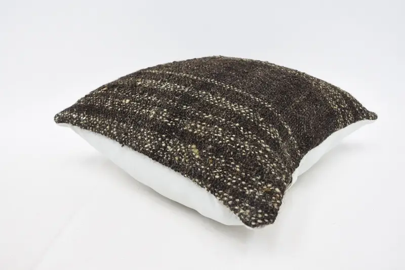 Pillow, Designer Throw Cushion Cover, Handmade Kilim Cushion, Home Decor Pillow, 14x14 Brown Cushion Case, Ethnical Kilim Rug Pillow - 6