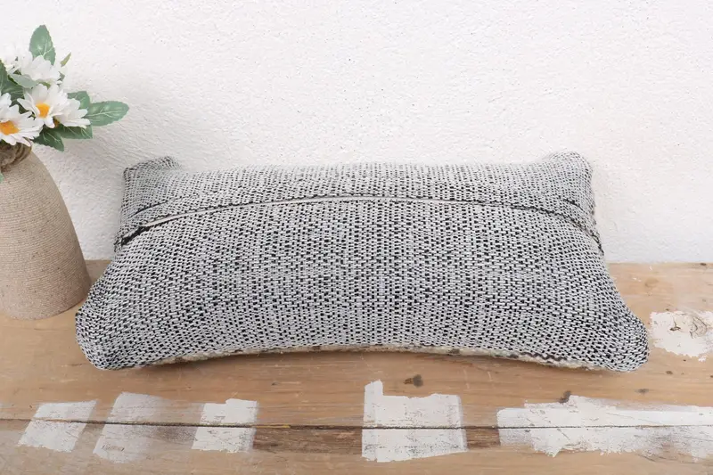 Gift Pillow, Pillow, Boho Throw Pillow Cover, Patio Pillow Sham, Antique Pillows, Handmade Kilim Cushion, 8x16 Beige Pillow Case, Oriental Cushion - 7