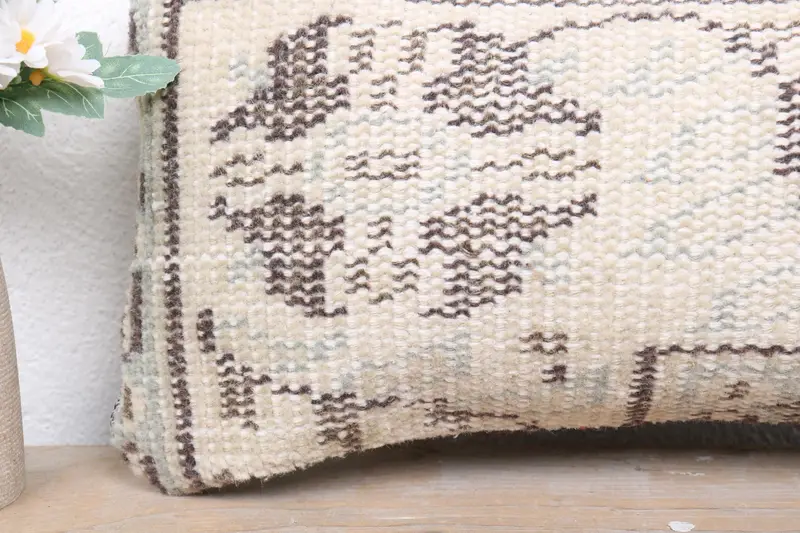 Gift Pillow, Pillow, Boho Throw Pillow Cover, Patio Pillow Sham, Antique Pillows, Handmade Kilim Cushion, 8x16 Beige Pillow Case, Oriental Cushion - 3