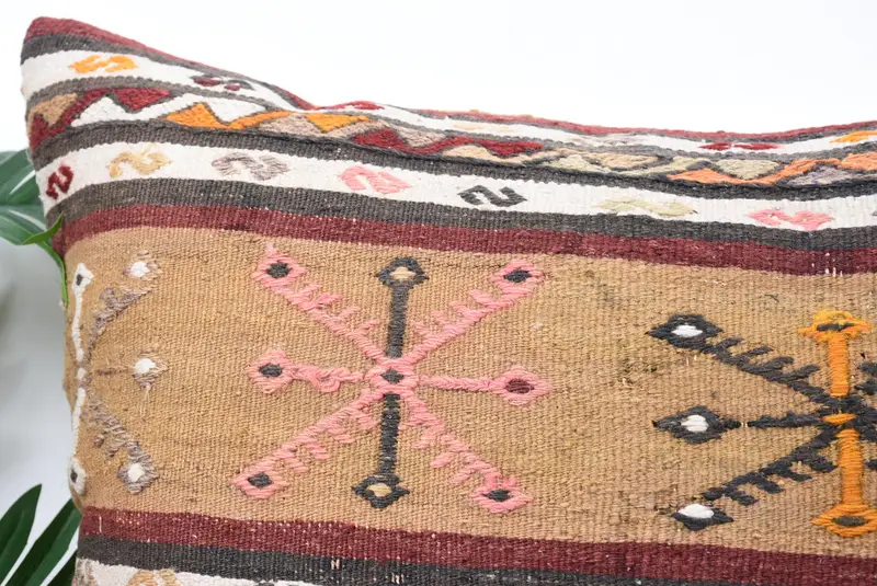 Cushion, Interior Designer Pillow, 24x24 Beige Cushion Cover, Handmade Kilim Cushion, Handmade Throw Pillow Case, Art Deco Pillow, Antique Pillows - 2