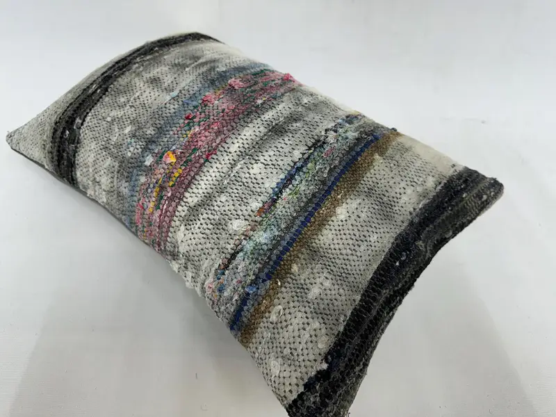 Meditation Cushion Cover, 12x20 Pink Cushion Case, Gift Pillow, Turkish Kilim Pillow, Ethnical Kilim Rug Pillow, Cushion Case - 6