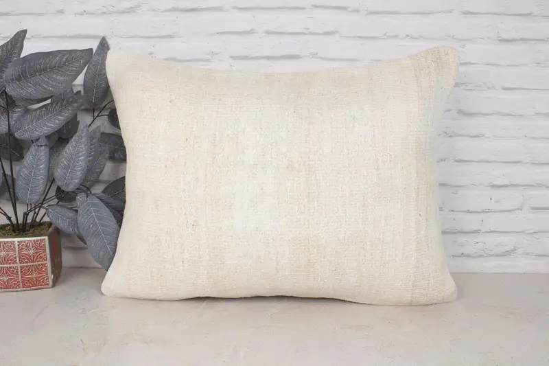 Antique Pillows, Sustainable Cushion Cover, Pillow for Sofa, 20x28 Beige Pillow Cover, Vintage Kilim Pillow, Ethnic Pillow Cover Cushion, Cushion - 1