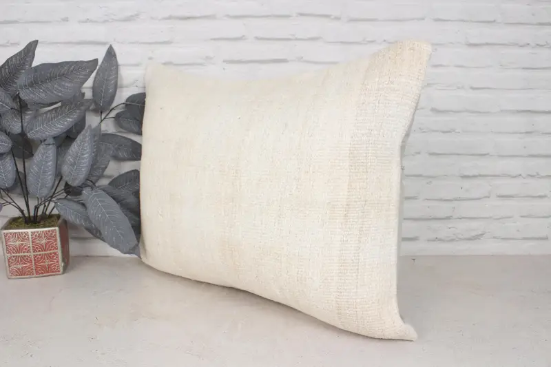 Antique Pillows, Sustainable Cushion Cover, Pillow for Sofa, 20x28 Beige Pillow Cover, Vintage Kilim Pillow, Ethnic Pillow Cover Cushion, Cushion - 4