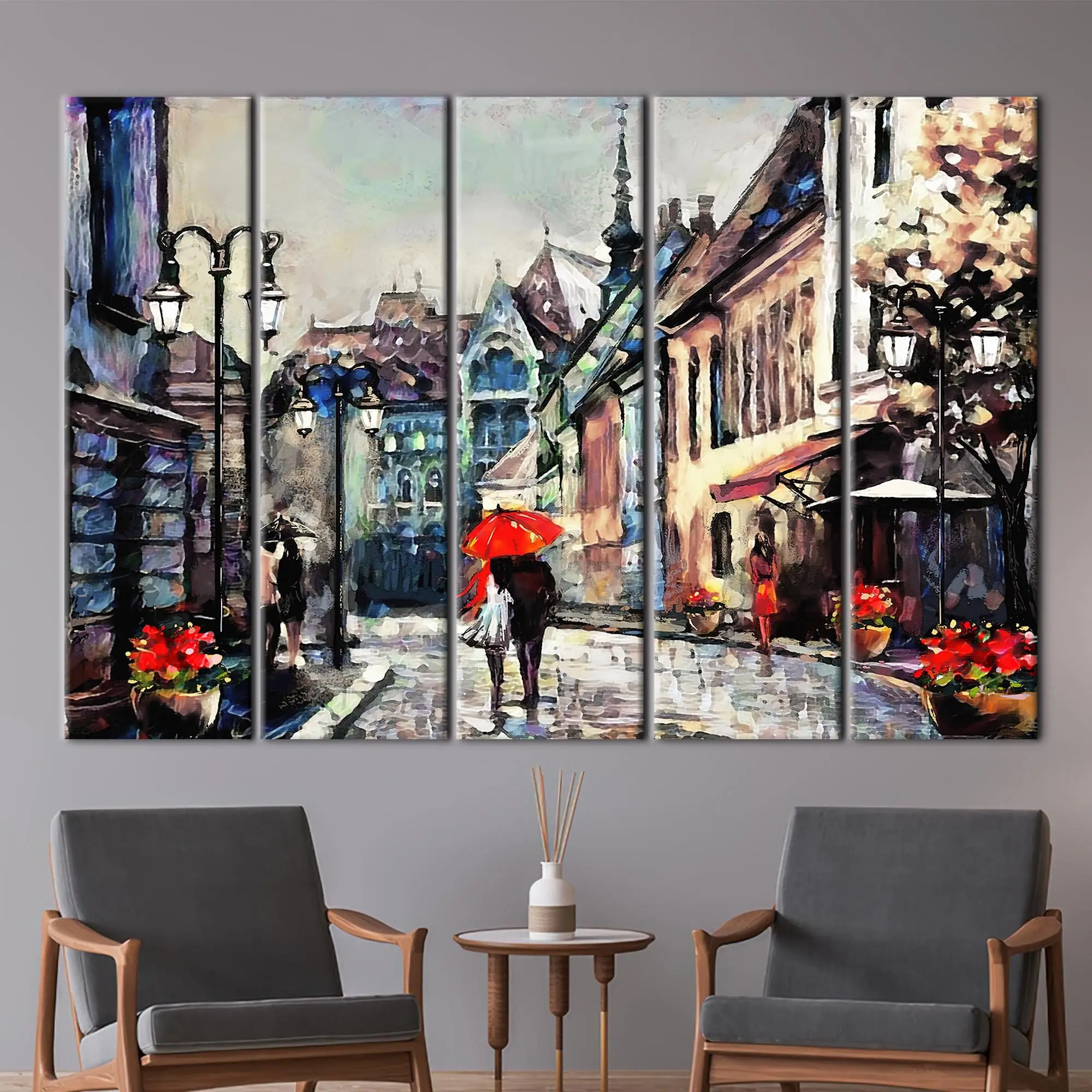 Elegant Paris Street View Canvas: Romantic European Cityscape - 1