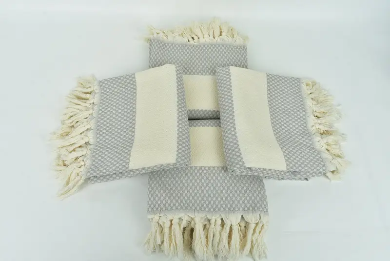 Spa havlu, Türk havlu, düğün eli hediye, özel düğün hediyesi, yoga havlu, bekar hediye, 68x36 pamuk geometrik havlu, hafif havlu - 6