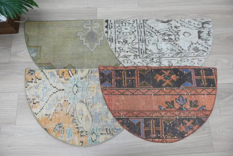 Umweltfreundliche, 18 x 30 Zoll große Vintage-Kelim-Eingangsmatte, kleine Teppiche