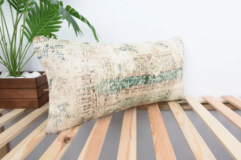 12x24 Beige Cushion Case, Handmade Kilim Cushion, Personalized Gift Pillow Pillow Cover, Pillow Sham, Vintage Kilim Throw Pillow, Kilim Cushion Sham - 4
