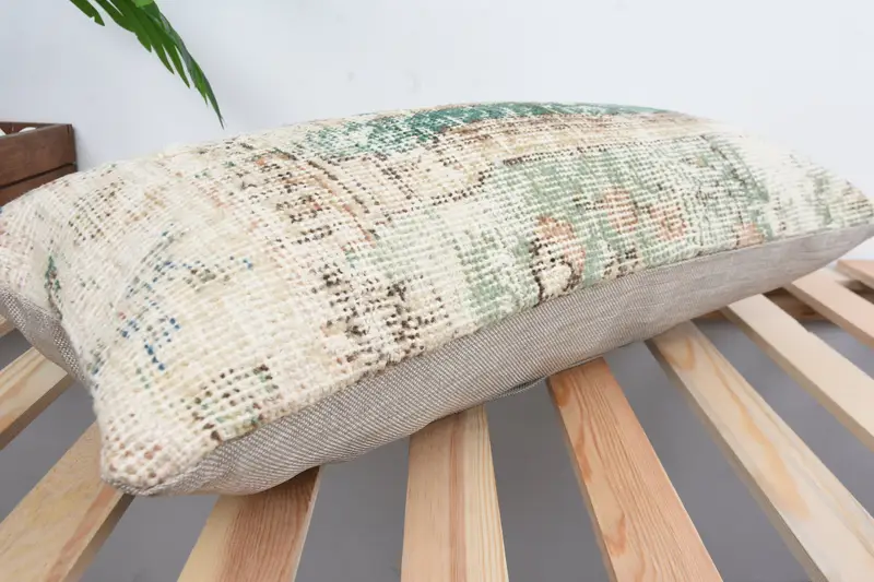 12x24 Beige Cushion Case, Handmade Kilim Cushion, Personalized Gift Pillow Pillow Cover, Pillow Sham, Vintage Kilim Throw Pillow, Kilim Cushion Sham - 6