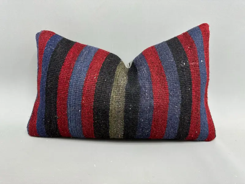 12x20 Purple Pillow Sham, Boho Pillow Sham Cover, Cushion, Vintage Pillow, Retro Throw Cushion Case, Kilim Cushion Sham, Handmade Pillow Sham - 1