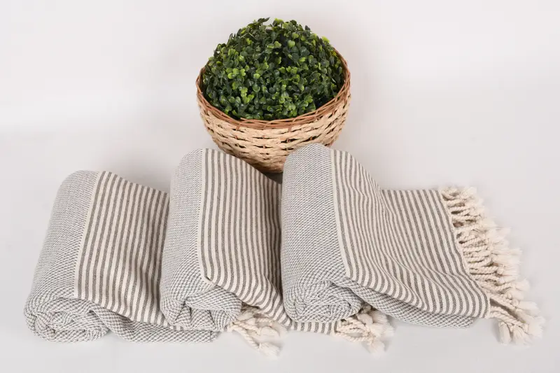 Turkish hand towel, 70x36 Cotton Striped Towel, Bridesmaid Proposal Gift, Thin and lightweight Turkish peshtemal, Bridal Shower Favors, Luxury towel - 8