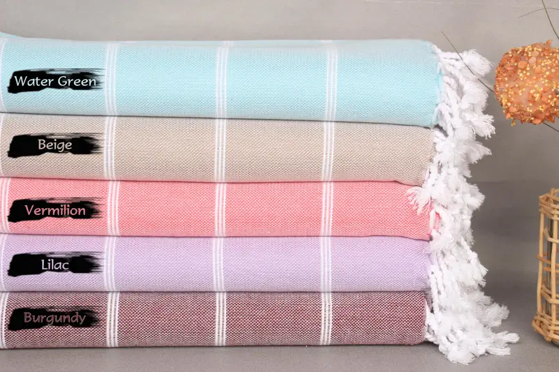 Absorbent Striped Cotton Towel, Personalized Organic Cotton, 40x71 Inches