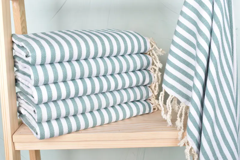 Monogram Beach Towel, Gift For The Home Decor, Bridesmaid Towel, Sand-resistant towel, Custom Gift, 70x40 Cotton Striped Towel, Employee Gifts - 1