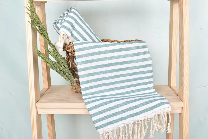 Monogram Beach Towel, Gift For The Home Decor, Bridesmaid Towel, Sand-resistant towel, Custom Gift, 70x40 Cotton Striped Towel, Employee Gifts - 4