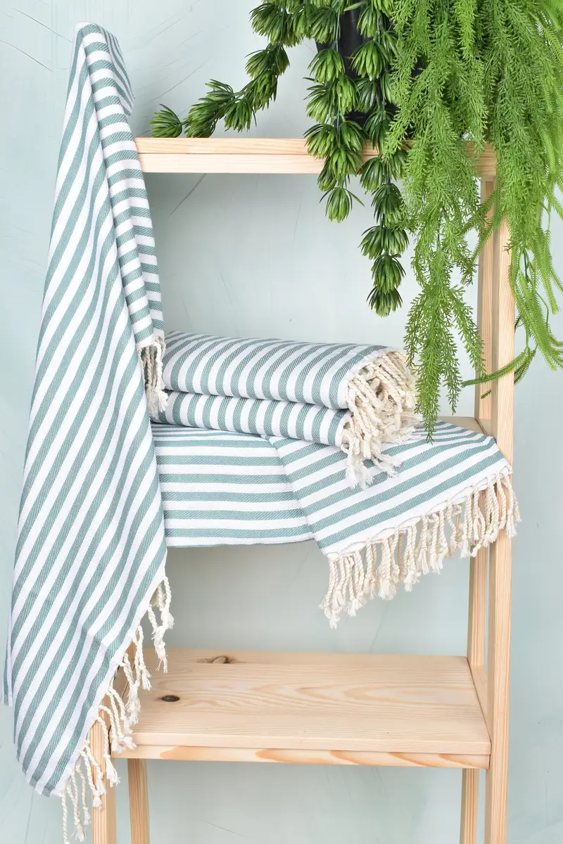 Monogram Beach Towel, Gift For The Home Decor, Bridesmaid Towel, Sand-resistant towel, Custom Gift, 70x40 Cotton Striped Towel, Employee Gifts - 6