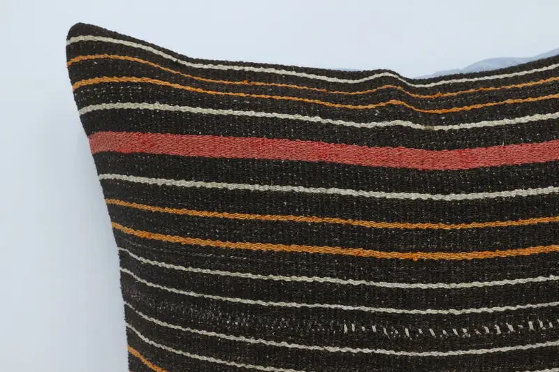 Throw Kilim Pillow, Garden Pillow Sham, 28x28 Brown Pillow, Cushion, Turkish Pillow, Sustainable Cushion Cover, Vintage Pillow - 2