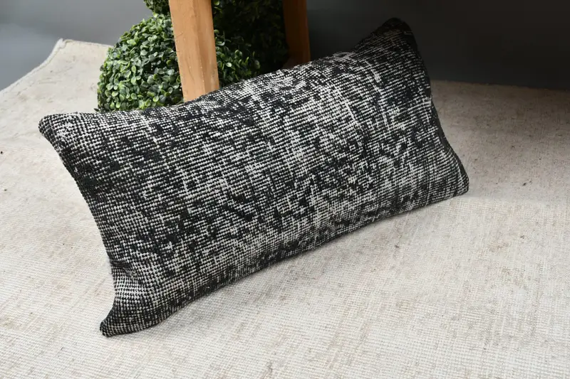 Tapestry Pillow Cover, Yoga Pillow Cover, Throw Kilim Pillow, Pillow, Home Decor Pillow, Pillow for Couch, 12x24 Gray Pillow Case - 7