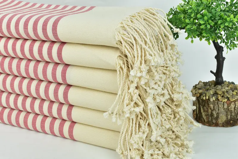 Large Turkish Towel, Luxury towel, 70x40 Cotton Striped Towel, Embroidered Towel, Luxury Turkish beach towel for summer vacation, Birthday Gift - 3