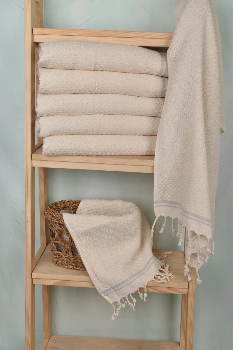 Geschenk für das Wohnkultur, 38x18 Baumwollstreifenhandtuch, personalisiertes Küchentuch, Monogramm Handtuch, monogrammiertes Handtuch, Willkommen Hochzeitsgeschenk - 3