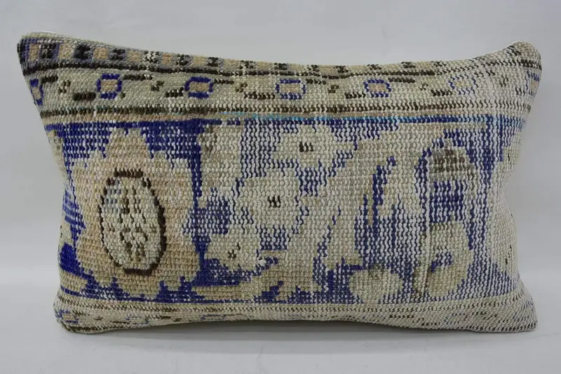 Kissen für türkisches Wohnheim, gewebtes Beige, Geschenk, 30,5 x 50,8 cm - 1