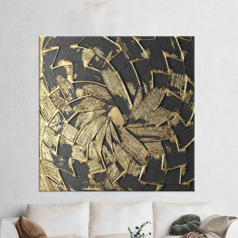 Lienzo abstracto dorado brillante: arte moderno, moderno y contemporáneo