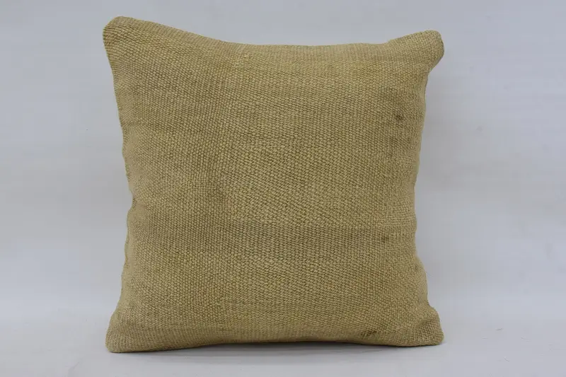 14x14 Beige Cushion, Boho Pillow, Customized Cushion Case, Vintage Kilim Throw Pillow, Chair Cushion Case, Pillow Sham, Interior Designer Pillow - 4