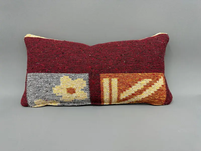 Pillow Sham, 10x20 Red Cushion Cover, Kilim Pillow Cover, Interior Designer Pillow, Nomadic Pillow Case, Pillow for Couch, Office Chair Pillow Cover - 4