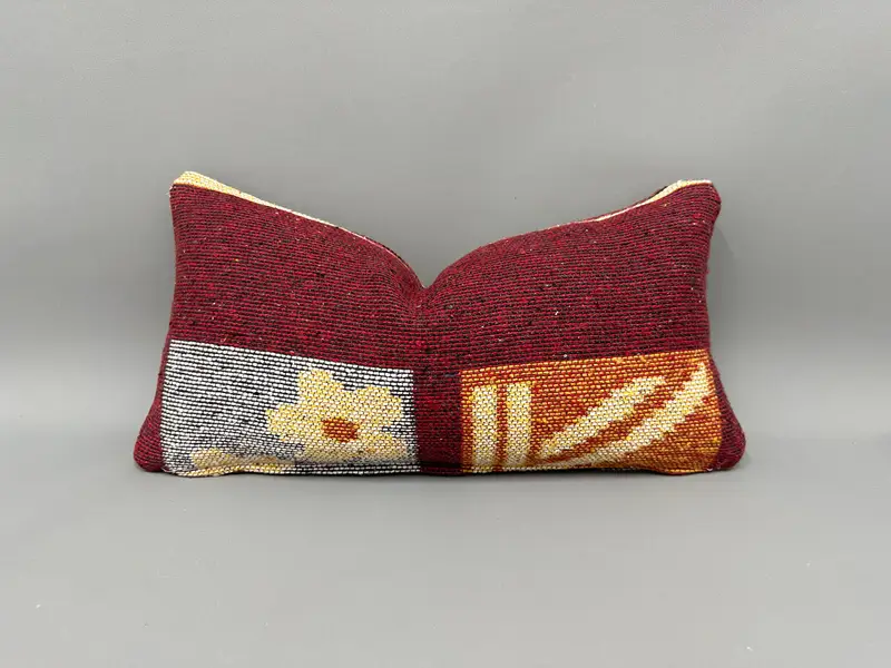 Pillow Sham, 10x20 Red Cushion Cover, Kilim Pillow Cover, Interior Designer Pillow, Nomadic Pillow Case, Pillow for Couch, Office Chair Pillow Cover - 1