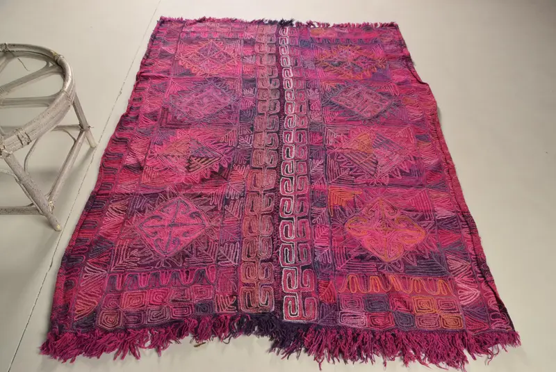 5x6.6 ft Area Vintage Rug, Pink Oriental Turkish Rug - 1