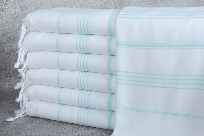 Bath towel, Gift For Bride, 70x40 Cotton Striped Towel, Large Turkish Towel, Valentines Day Gift For Her, Gifts For Him, Wedding Hand Made Gift - 1