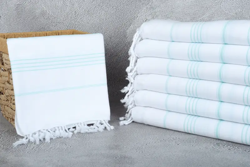 Bath towel, Gift For Bride, 70x40 Cotton Striped Towel, Large Turkish Towel, Valentines Day Gift For Her, Gifts For Him, Wedding Hand Made Gift - 3