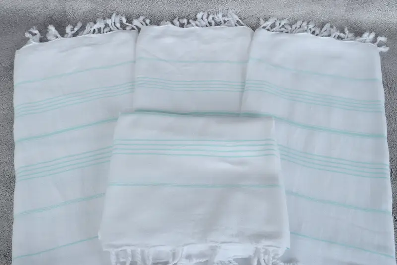 Bath towel, Gift For Bride, 70x40 Cotton Striped Towel, Large Turkish Towel, Valentines Day Gift For Her, Gifts For Him, Wedding Hand Made Gift - 4