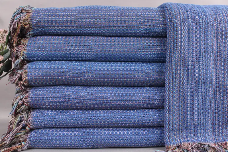 Custom Sax Blue Blanket, Turkish Cotton, 87x89 Inches, Personalizable