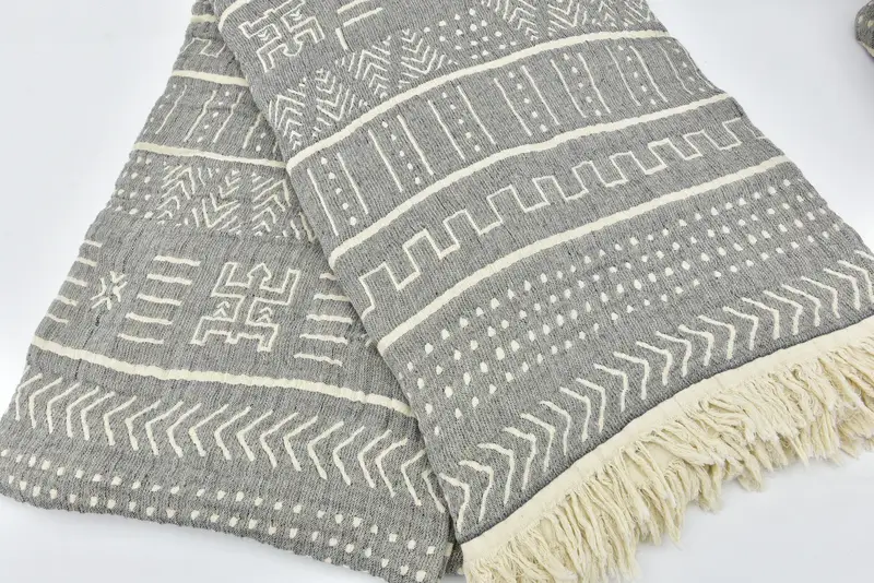 Boho Throw Blankets, Bridal Shower Gifts, Bachelorette Large Towel, Personalized Blanket, Woven Throw Blanket, 92x80 Cotton Ethnic Design Towel - 4