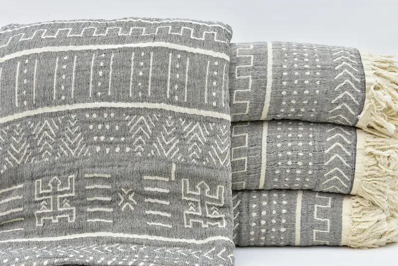 Boho Throw Blankets, Bridal Shower Gifts, Bachelorette Large Towel, Personalized Blanket, Woven Throw Blanket, 92x80 Cotton Ethnic Design Towel - 2