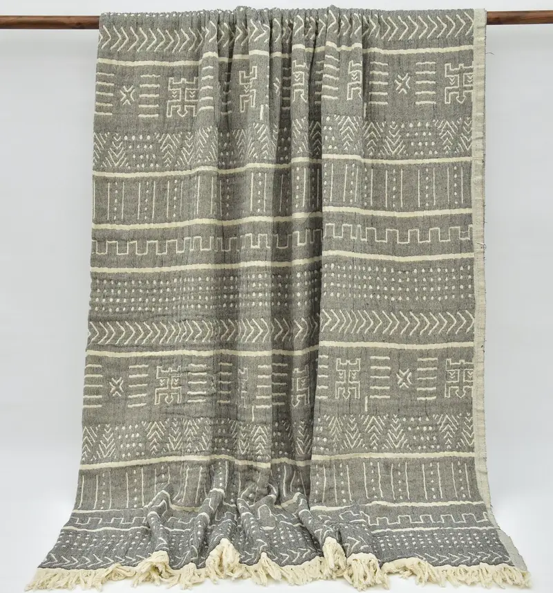 Boho Throw Blankets, Bridal Shower Gifts, Bachelorette Large Towel, Personalized Blanket, Woven Throw Blanket, 92x80 Cotton Ethnic Design Towel - 8