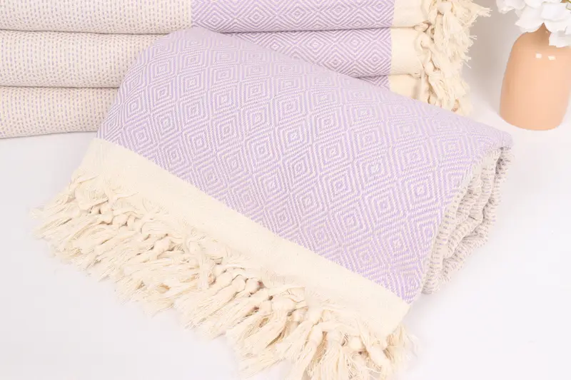 104x80 Cotton Diamond Towel, Girl Trip Party Favor, Boho Throw Blankets, Wedding Favors, Organic Throw, Best Friend Gift, Tablecloth - 4