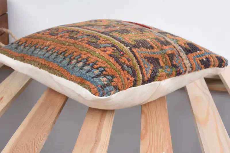 Wholesale Cushion Cover, Antique Pillows, Pillow Cover, Pillow for Sofa, Rustic Cushion Case, Ethnical Kilim Rug Pillow, 12x12 Orange Pillow Cover - 6