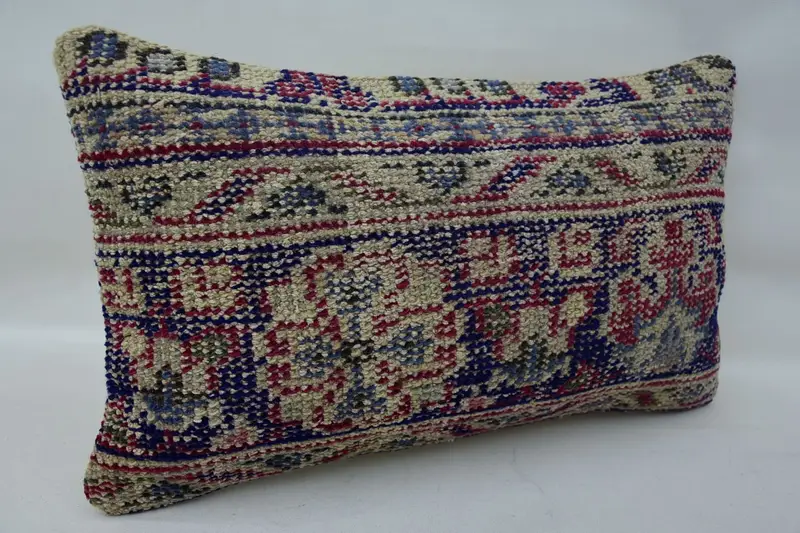 Antique Pillows, Boho Chic Pillow Cover, Customized Cushion Case, Interior Designer Pillow, 12x20 Blue Cushion Case, Cushion, Pillow for Couch - 2