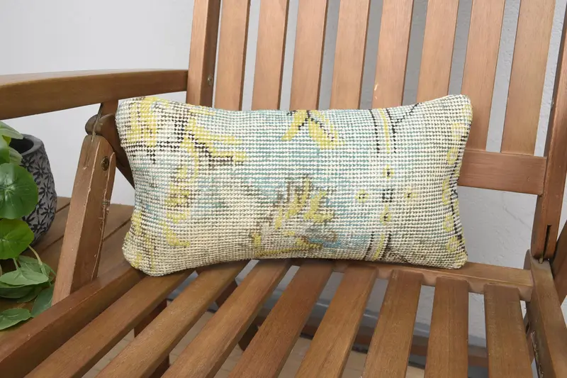 Throw 8x16 inch Euro Sham, Gift for Him Mini Lumbar Blue Moroccan Holiday Gift Cushion Cover - 1