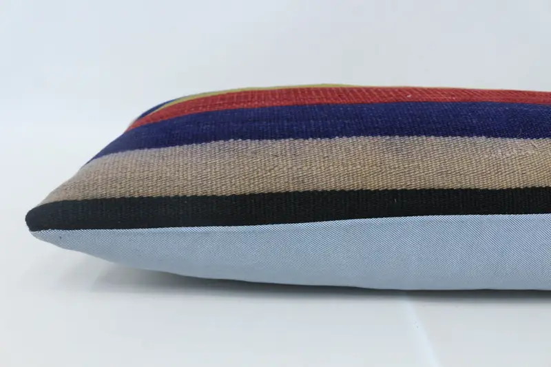 Vintage Kilim Pillow, Aztec Cushion Case, Home Decor Pillow, Pillow, 12x48 Blue Pillow Cover, Throw Kilim Pillow, Farmhouse Pillow Sham - 5