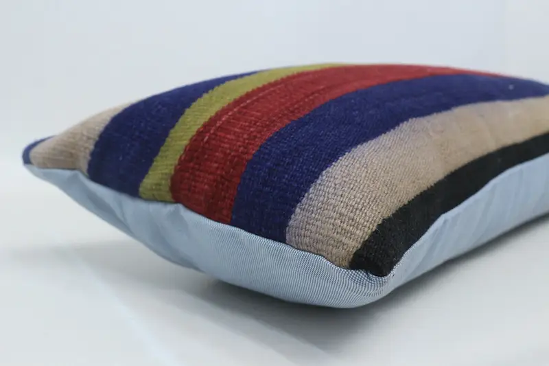 Vintage Kilim Pillow, Aztec Cushion Case, Home Decor Pillow, Pillow, 12x48 Blue Pillow Cover, Throw Kilim Pillow, Farmhouse Pillow Sham - 6
