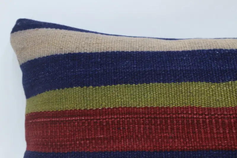 Vintage Kilim Pillow, Aztec Cushion Case, Home Decor Pillow, Pillow, 12x48 Blue Pillow Cover, Throw Kilim Pillow, Farmhouse Pillow Sham - 2